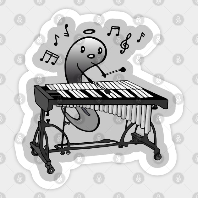 Little Tadpole Vibraphone Player In Love with Music Taking the Center Stage Sticker by Mochabonk